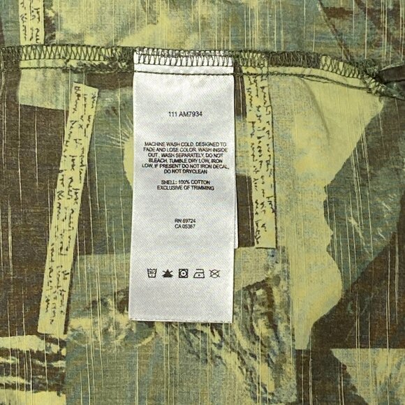 Columbia Short Sleeve Button Front Camo Patch Nature Print Shirt Green Brown XL - Picture 13 of 13